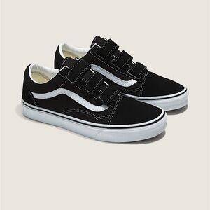 Vans Black and White Velcro Sneakers
